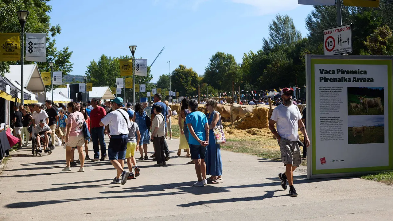 Feria de ganado Autentika de razas autóctonas navarras en el parque de la Runa de Pamplona. IÑIGO ALZUGARAY