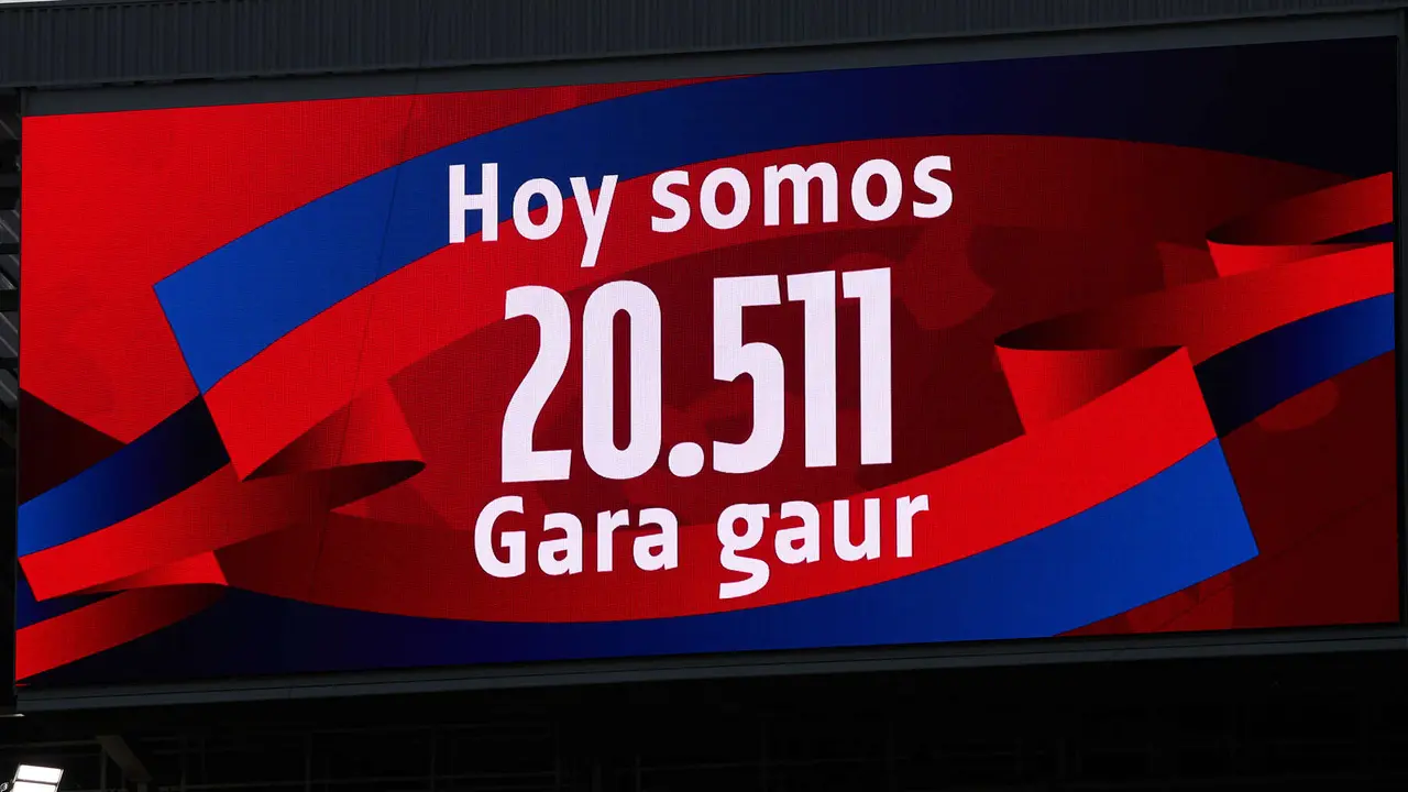 La grada del estadio de El Sadar durante el partido de La Liga EA Sports entre CA Osasuna y Rayo Vallecano disputado en Pamplona. IÑIGO ALZUGARAY