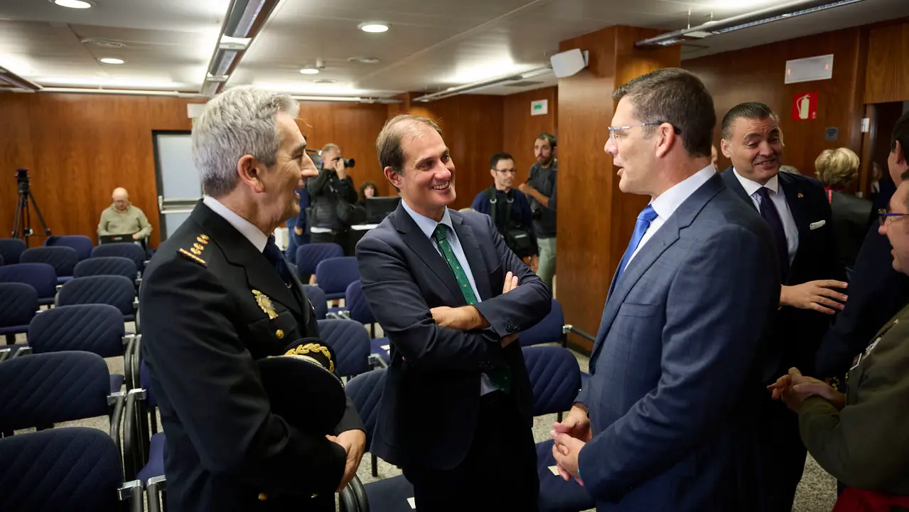 Acto de apertura del año judicial 2025-26 con la intervención del presidente del Tribunal Superior de Justicia de Navarra (TSJN), Julián Huarte; y el fiscal superior de la Comunidad foral, Jaime Goyena. PABLO LASAOSA