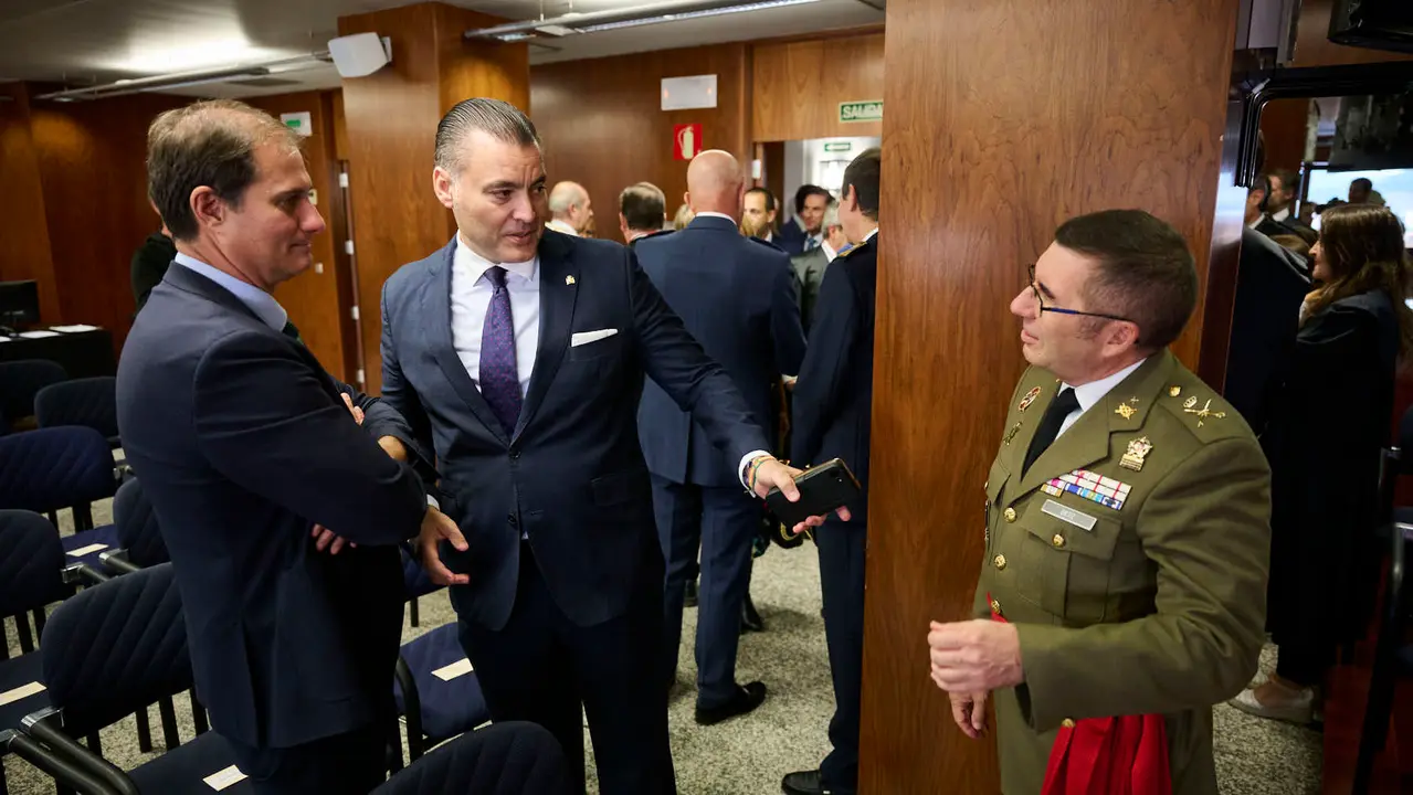 Acto de apertura del año judicial 2025-26 con la intervención del presidente del Tribunal Superior de Justicia de Navarra (TSJN), Julián Huarte; y el fiscal superior de la Comunidad foral, Jaime Goyena. PABLO LASAOSA