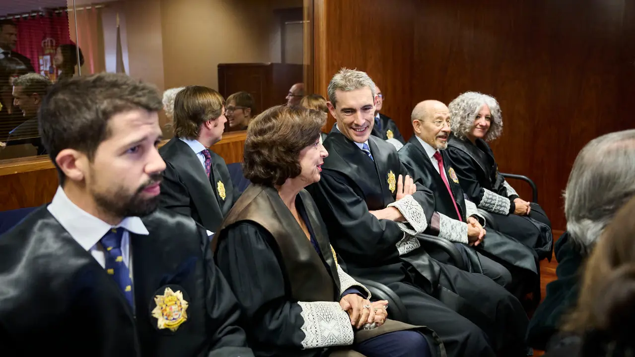 Acto de apertura del año judicial 2025-26 con la intervención del presidente del Tribunal Superior de Justicia de Navarra (TSJN), Julián Huarte; y el fiscal superior de la Comunidad foral, Jaime Goyena. PABLO LASAOSA