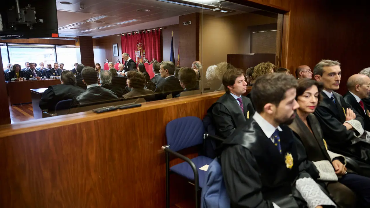 Acto de apertura del año judicial 2025-26 con la intervención del presidente del Tribunal Superior de Justicia de Navarra (TSJN), Julián Huarte; y el fiscal superior de la Comunidad foral, Jaime Goyena. PABLO LASAOSA