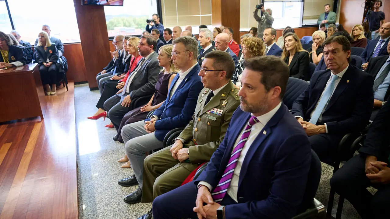 Acto de apertura del año judicial 2025-26 con la intervención del presidente del Tribunal Superior de Justicia de Navarra (TSJN), Julián Huarte; y el fiscal superior de la Comunidad foral, Jaime Goyena. PABLO LASAOSA