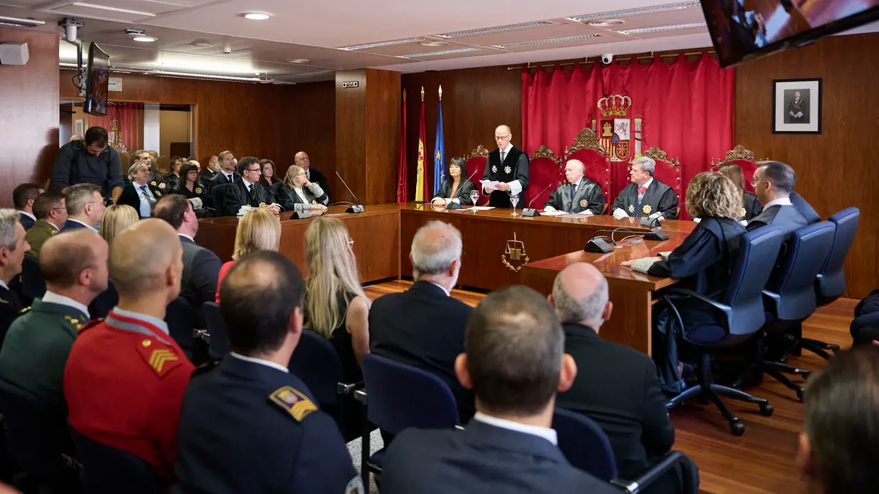 Acto de apertura del año judicial 2025-26 con la intervención del presidente del Tribunal Superior de Justicia de Navarra (TSJN), Julián Huarte; y el fiscal superior de la Comunidad foral, Jaime Goyena. PABLO LASAOSA