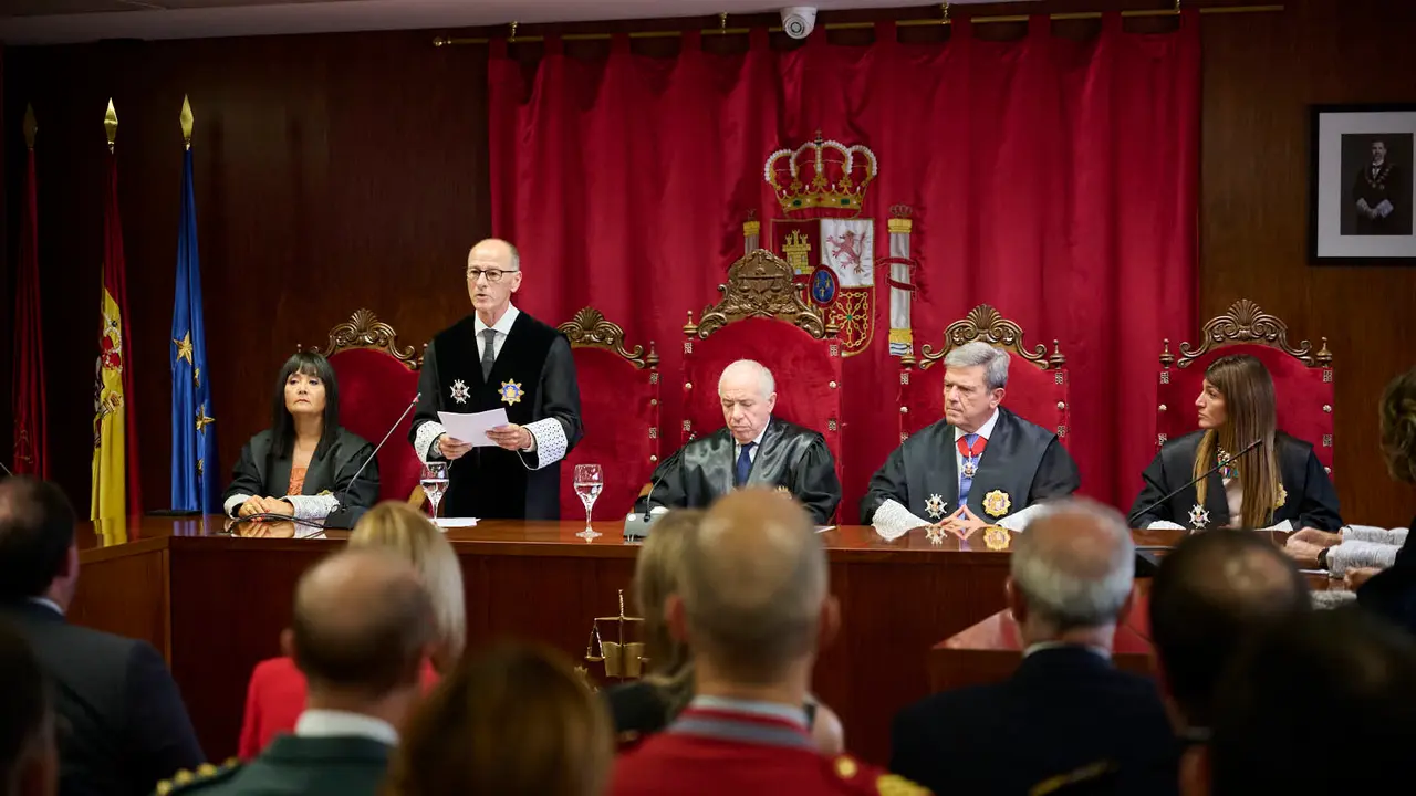 Acto de apertura del año judicial 2025-26 con la intervención del presidente del Tribunal Superior de Justicia de Navarra (TSJN), Julián Huarte; y el fiscal superior de la Comunidad foral, Jaime Goyena. PABLO LASAOSA
