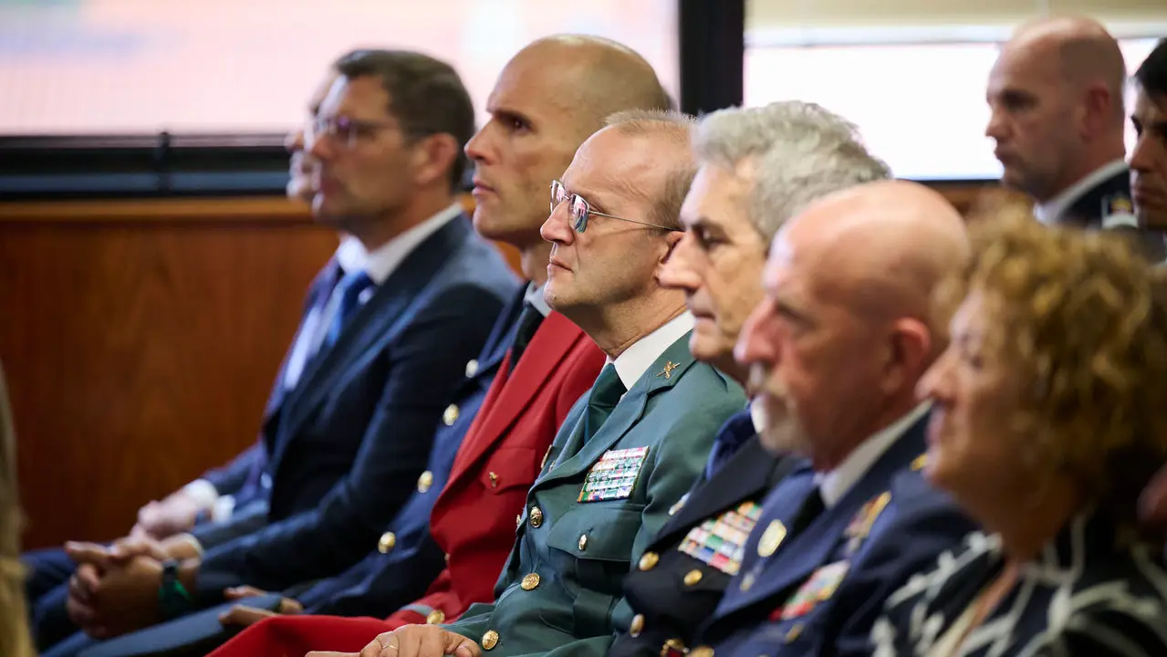 Acto de apertura del año judicial 2025-26 con la intervención del presidente del Tribunal Superior de Justicia de Navarra (TSJN), Julián Huarte; y el fiscal superior de la Comunidad foral, Jaime Goyena. PABLO LASAOSA