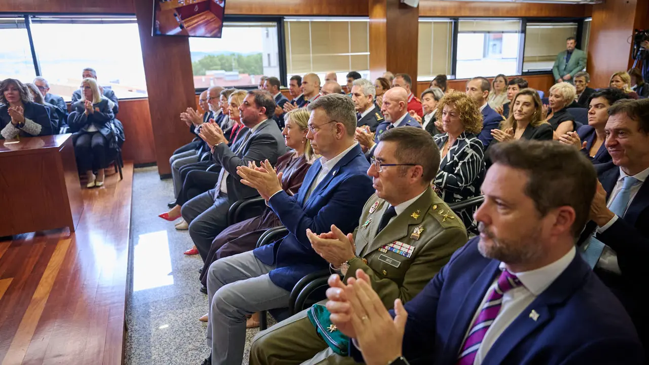 Acto de apertura del año judicial 2025-26 con la intervención del presidente del Tribunal Superior de Justicia de Navarra (TSJN), Julián Huarte; y el fiscal superior de la Comunidad foral, Jaime Goyena. PABLO LASAOSA