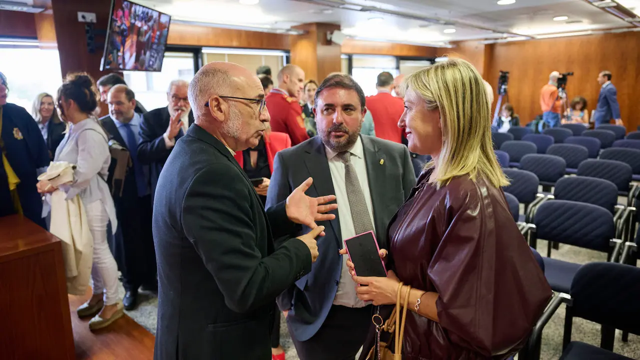 Acto de apertura del año judicial 2025-26 con la intervención del presidente del Tribunal Superior de Justicia de Navarra (TSJN), Julián Huarte; y el fiscal superior de la Comunidad foral, Jaime Goyena. PABLO LASAOSA