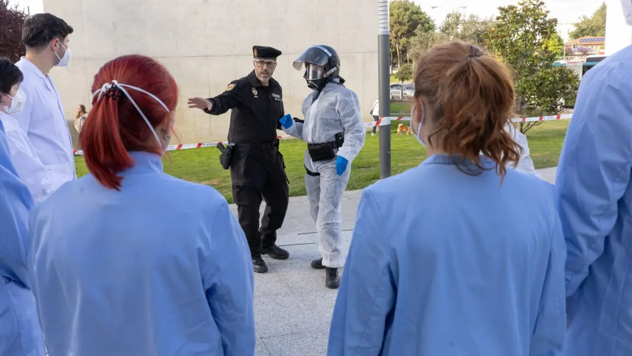 Simulacro de emergencia biológica en Pamplona. POLICÍA NACIONAL