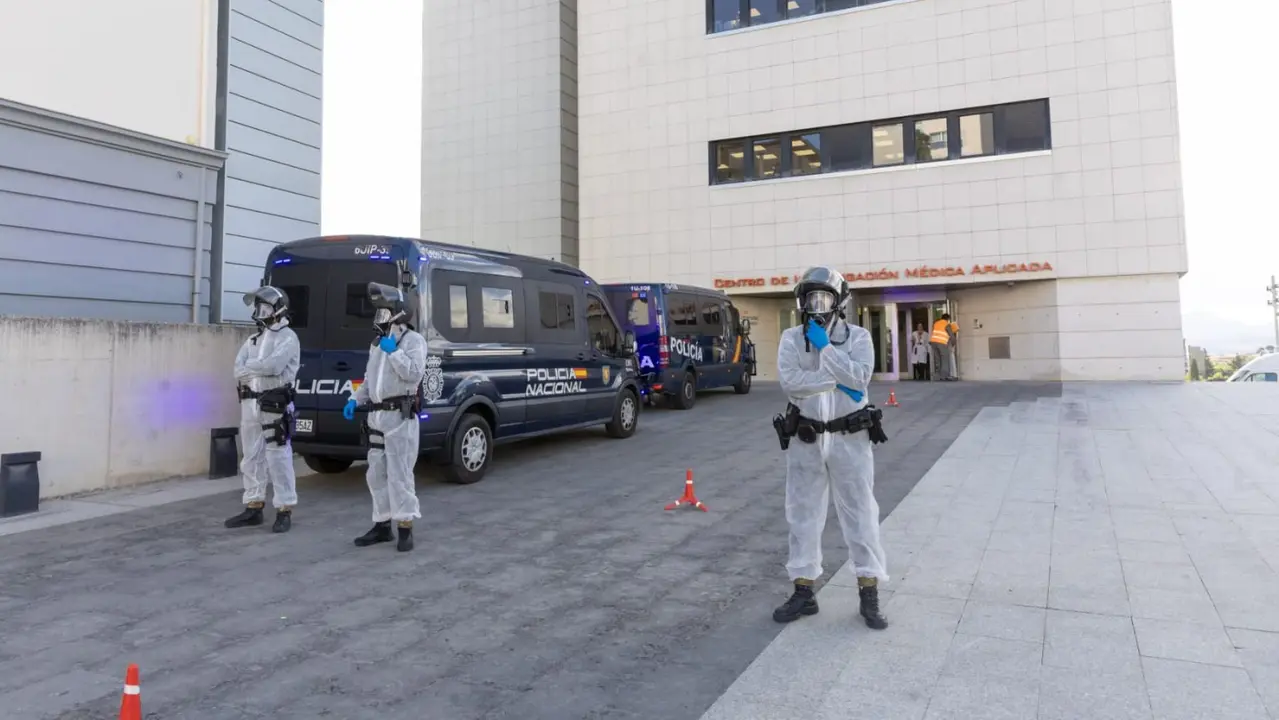 Simulacro de emergencia biológica en Pamplona. POLICÍA NACIONAL