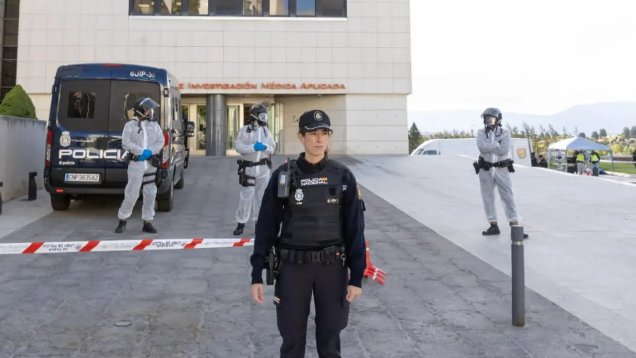 Simulacro de emergencia biológica en Pamplona. POLICÍA NACIONAL