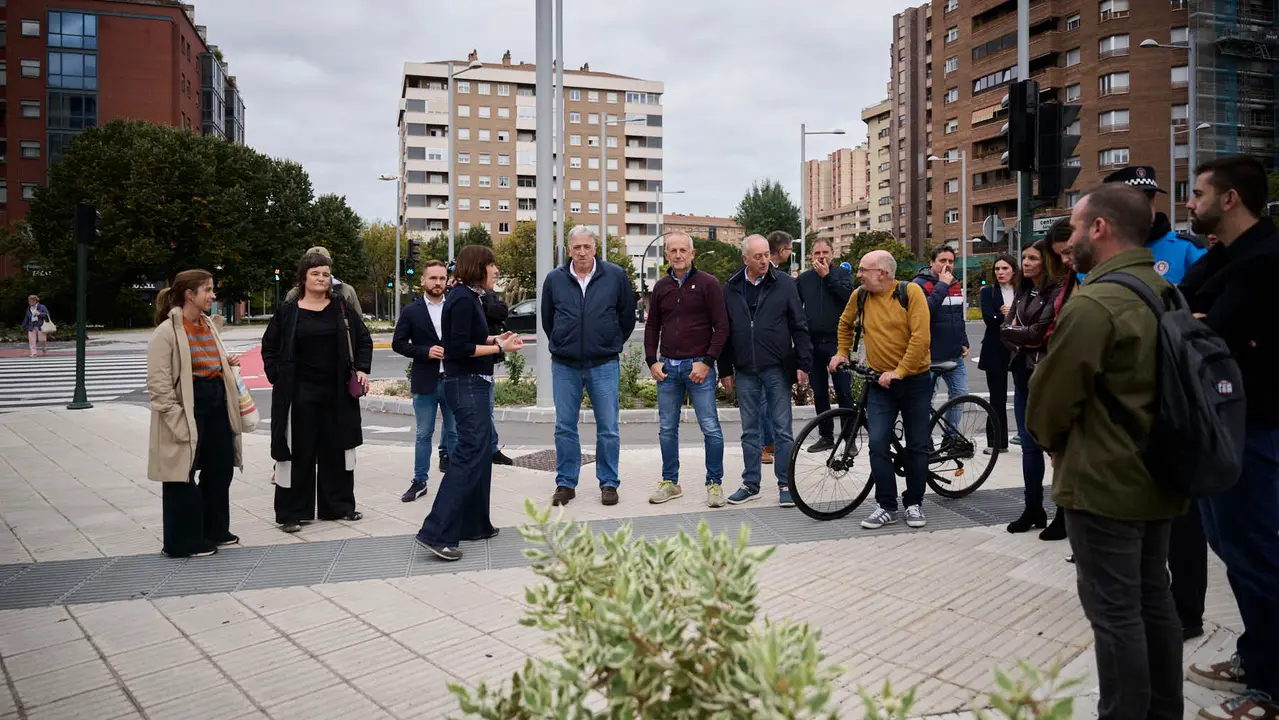 Acto de inauguración de la ampliación del corredor sostenible de Pío XII de Pamplona. PABLO LASAOSA
