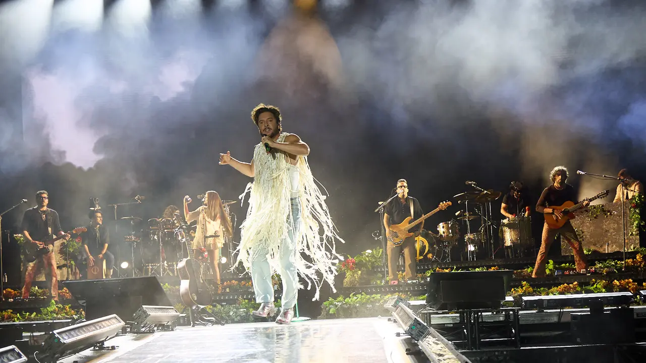 Concierto de Manuel Carrasco dentro de su gira Tour Salvaje en el pabellón Navarra Arena de Pamplona. IÑIGO ALZUGARAY