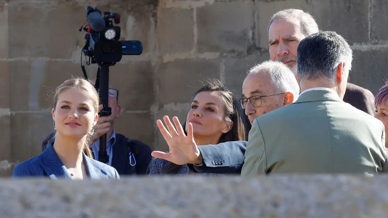Segunda jornada de la visita de la Princesa Leonor y los Reyes Felipe VI y Letizia a Navarra en el Palacio Real de Olite. EFE