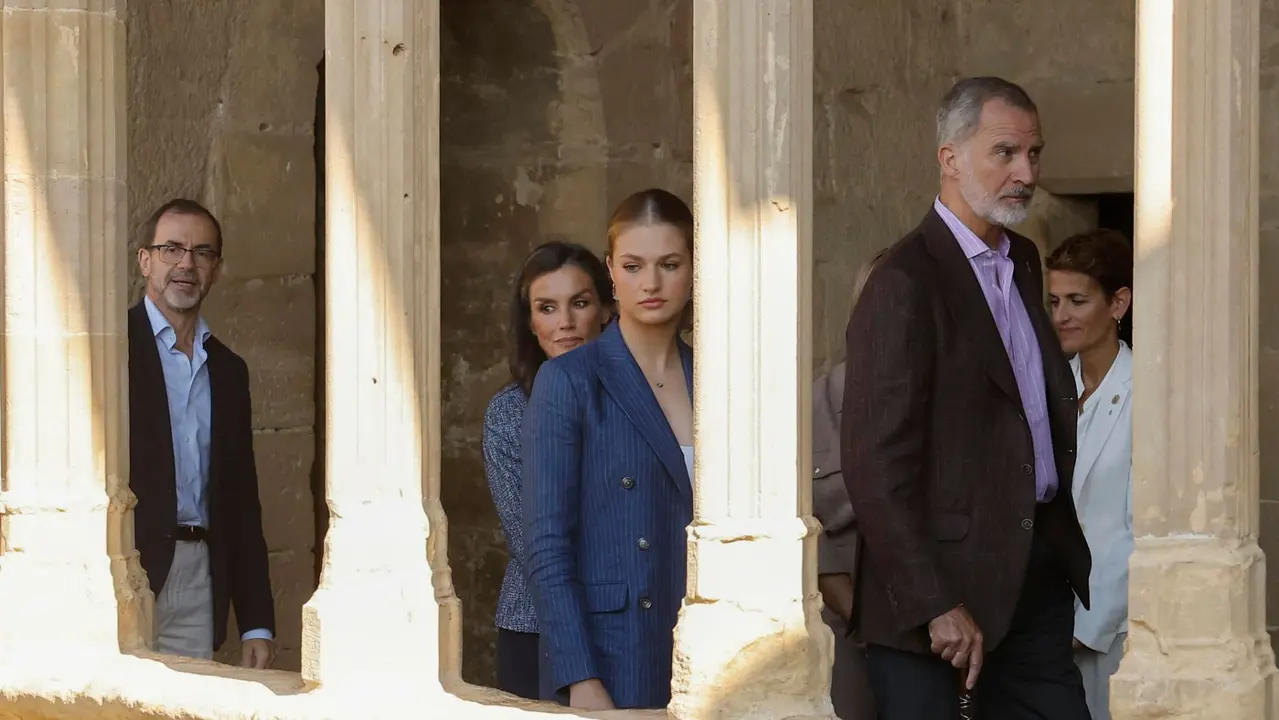 Segunda jornada de la visita de la Princesa Leonor y los Reyes Felipe VI y Letizia a Navarra en el Palacio Real de Olite. EFE