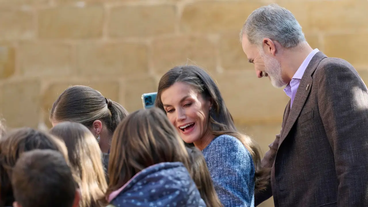 Segunda jornada de la visita de la Princesa Leonor y los Reyes Felipe VI y Letizia a Navarra en el Palacio Real de Olite. EFE