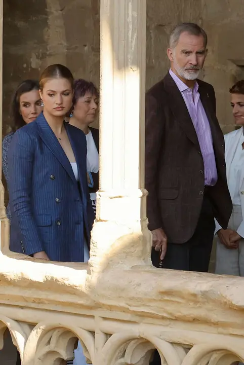 Segunda jornada de la visita de la Princesa Leonor y los Reyes Felipe VI y Letizia a Navarra en el Palacio Real de Olite. EFE