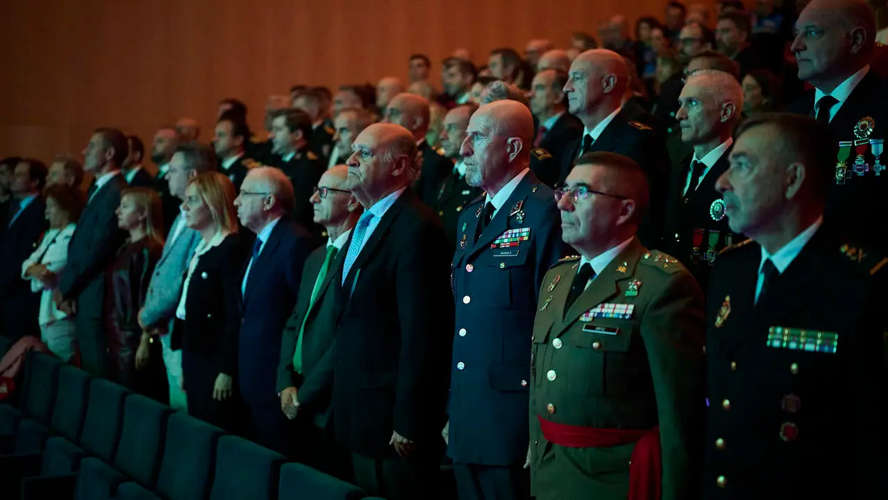 Acto institucional con motivo de la festividad de San Miguel, patrón de la Policía Municipal de Pamplona, en el que se entregarán medallas de servicios distinguidos, felicitaciones públicas y reconocimientos ciudadanos. PABLO LASAOSA