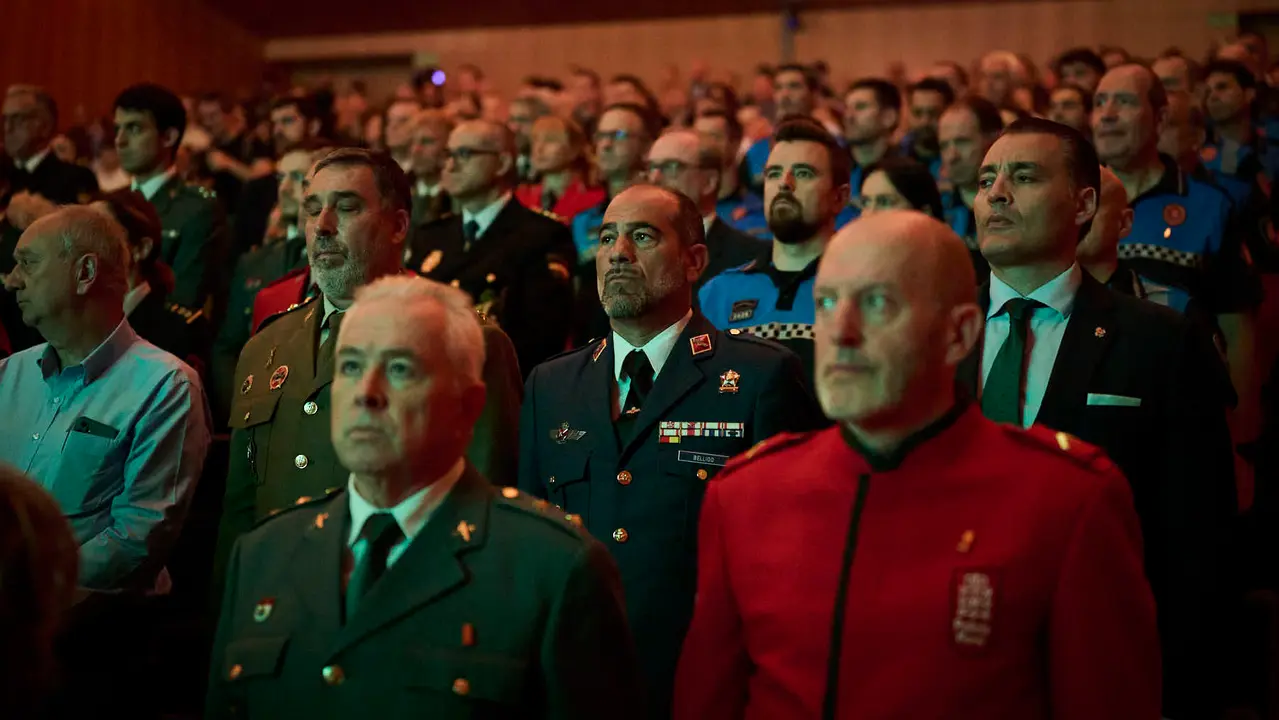 Acto institucional con motivo de la festividad de San Miguel, patrón de la Policía Municipal de Pamplona, en el que se entregarán medallas de servicios distinguidos, felicitaciones públicas y reconocimientos ciudadanos. PABLO LASAOSA