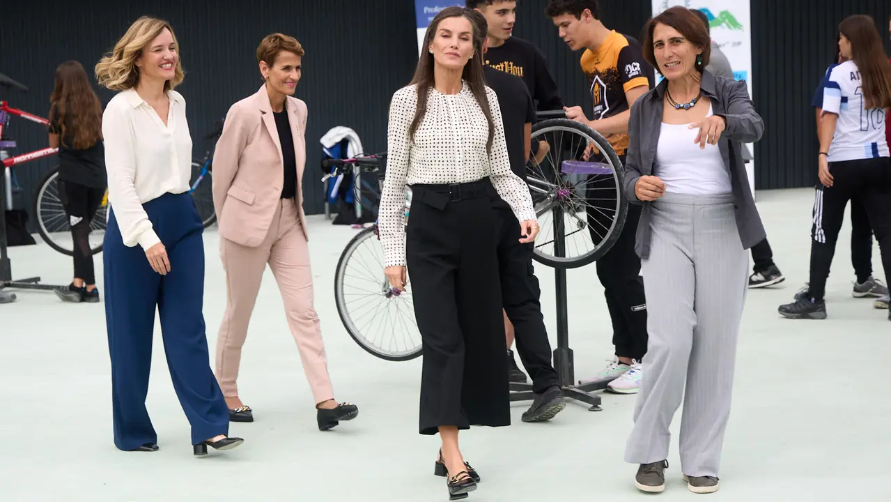 La Reina Letizia visita el Centro Integrado Politécnico de FP de Lumbier para inaugurar el curso escolar 2025-2026. IÑIGO ALZUGARAY