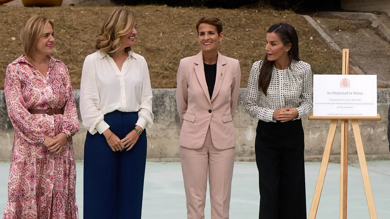 La Reina Letizia visita el Centro Integrado Politécnico de FP de Lumbier para inaugurar el curso escolar 2025-2026. IÑIGO ALZUGARAY