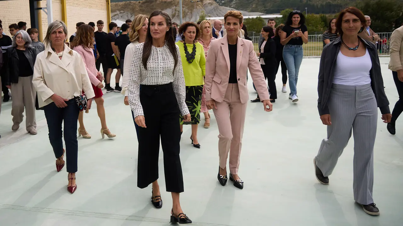La Reina Letizia visita el Centro Integrado Politécnico de FP de Lumbier para inaugurar el curso escolar 2025-2026. IÑIGO ALZUGARAY