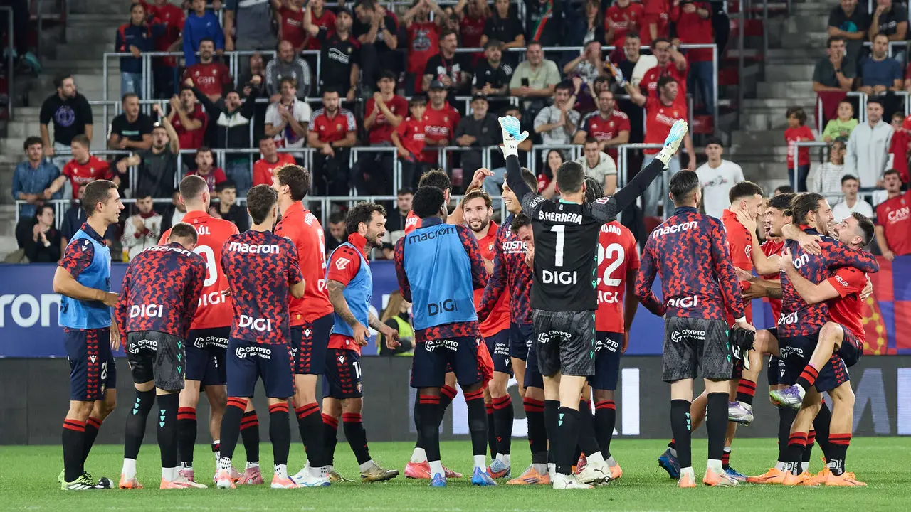Partido de La Liga EA Sports entre CA Osasuna y Getafe CF disputado en el estadio de El Sadar en Pamplona. IÑIGO ALZUGARAY