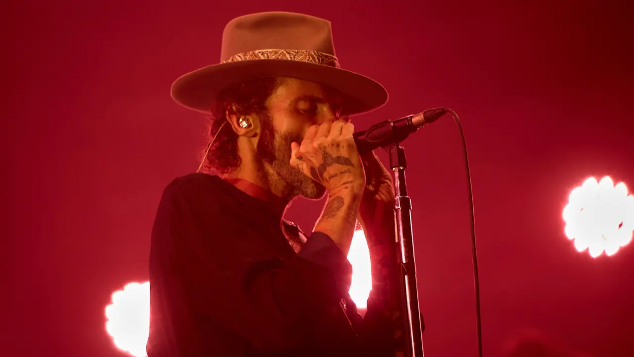 Concierto de Leiva dentro de su gira Tour Gigante 2025 en el pabellón Navarra Arena de Pamplona. IÑIGO ALZUGARAY