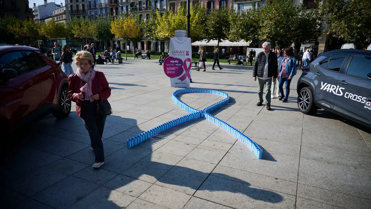 Saray celebra el Día Internacional del Cáncer de Mama en Pamplona. PABLO LASAOSA