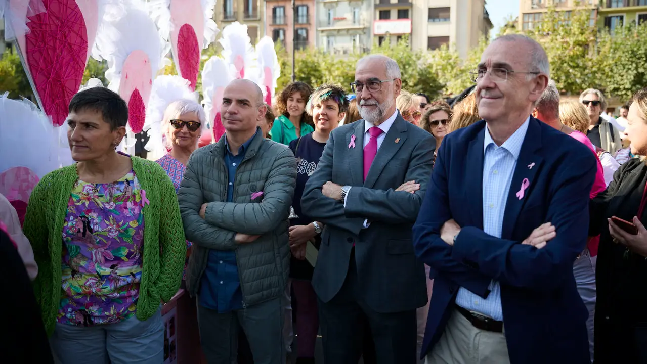 Saray celebra el Día Internacional del Cáncer de Mama en Pamplona. PABLO LASAOSA