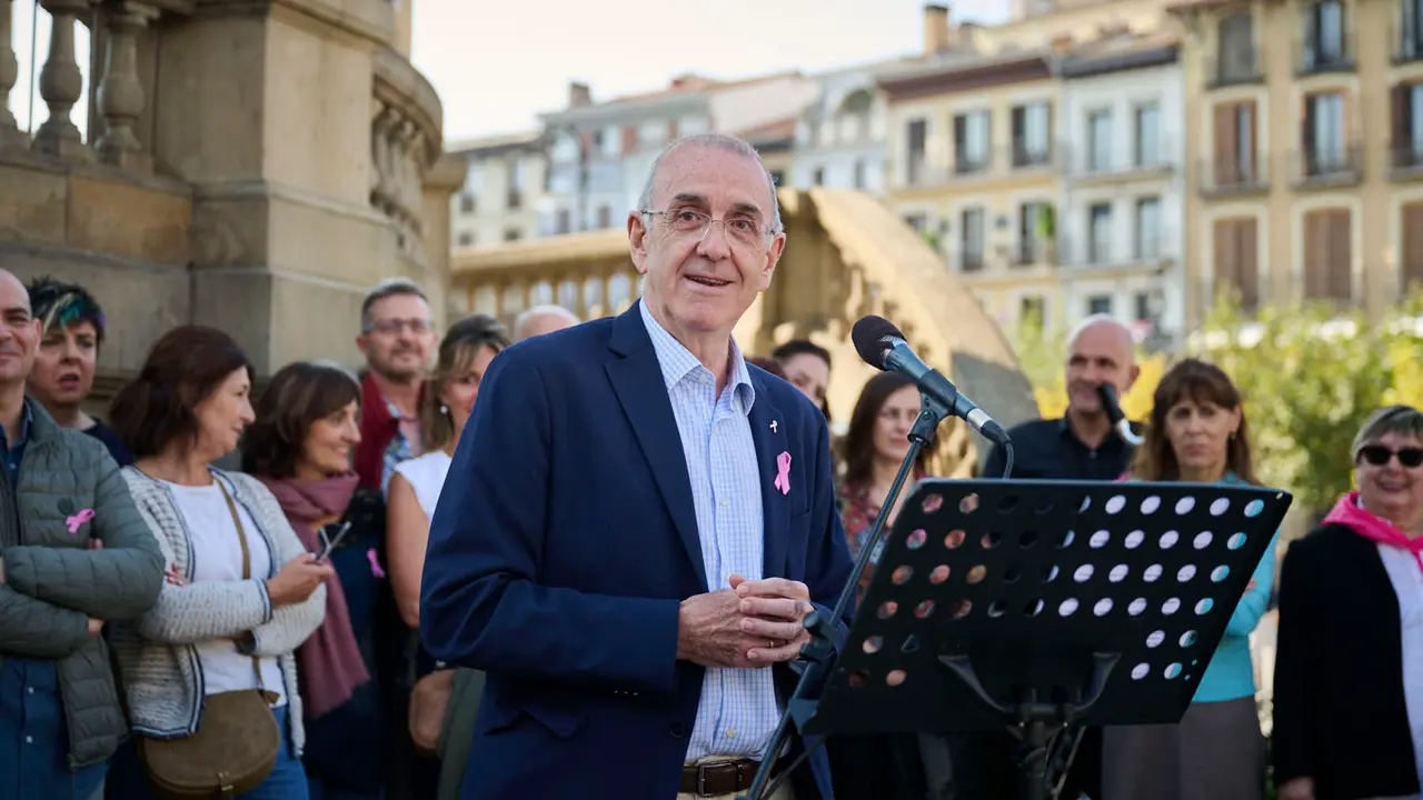 Saray celebra el Día Internacional del Cáncer de Mama en Pamplona. PABLO LASAOSA