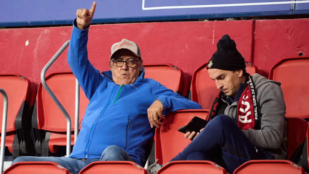 La grada del estadio de El Sadar durante el partido de La Liga EA Sports entre CA Osasuna y RC Celta disputado en Pamplona. IÑIGO ALZUGARAY