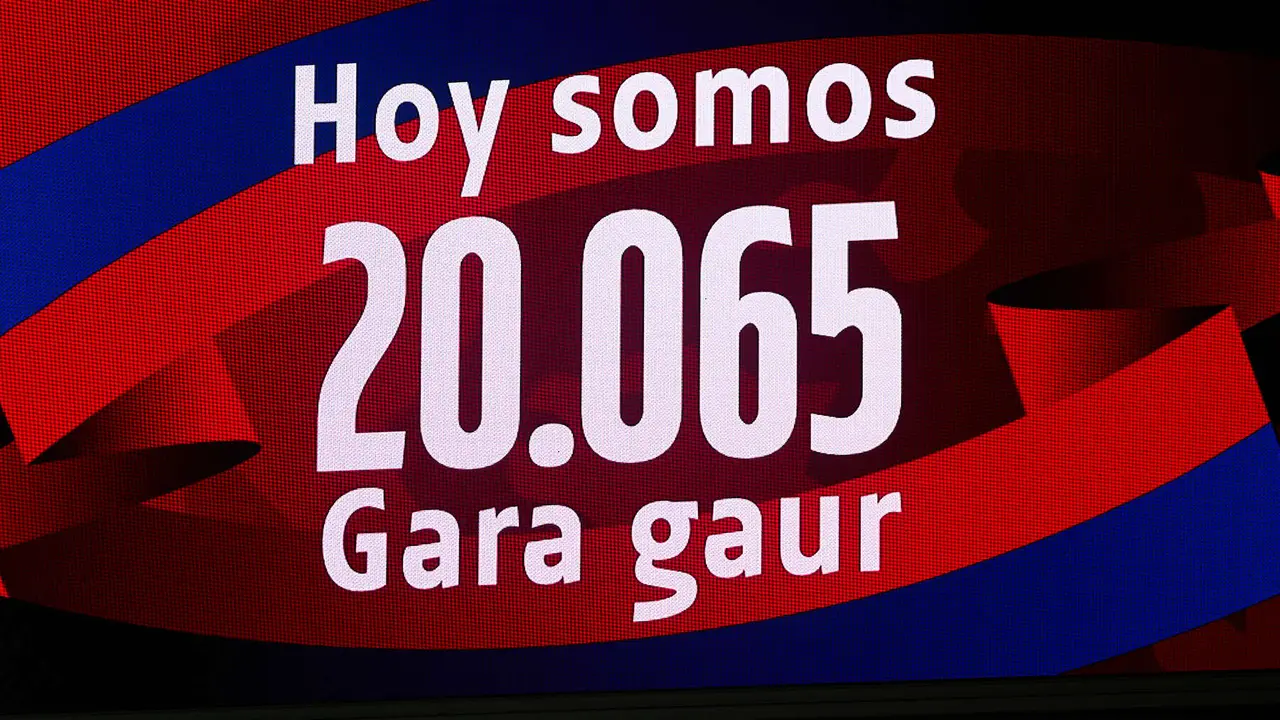La grada del estadio de El Sadar durante el partido de La Liga EA Sports entre CA Osasuna y RC Celta disputado en Pamplona. IÑIGO ALZUGARAY