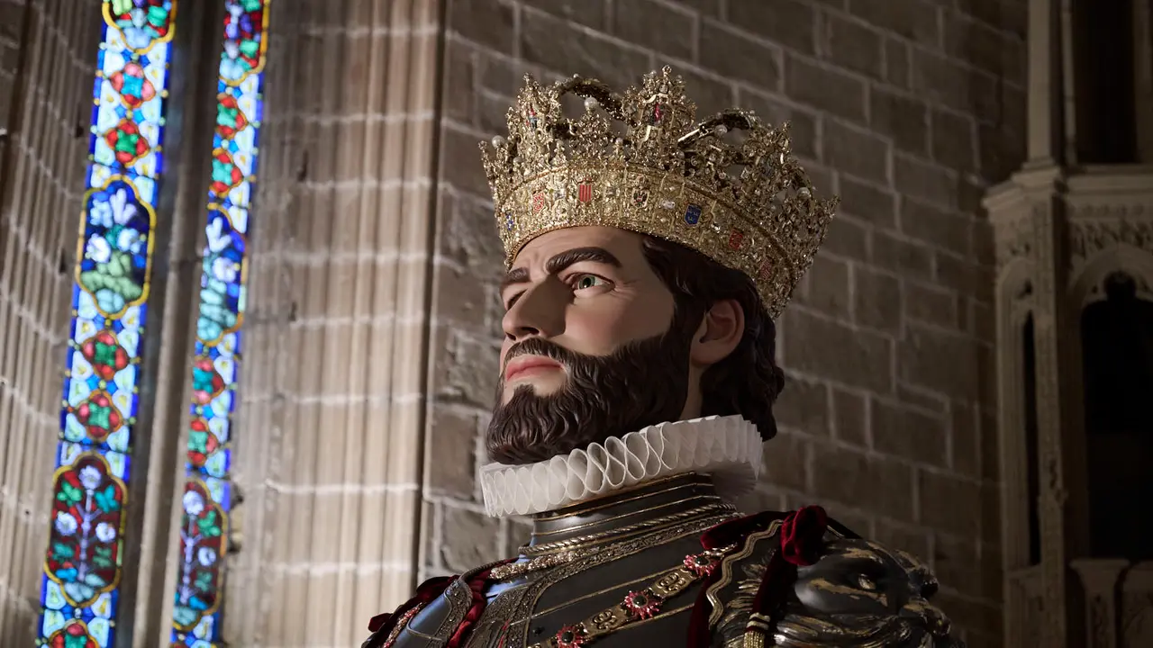 Presentación de los dos gigantes de la Catedral de Pamplona. PABLO LASAOSA