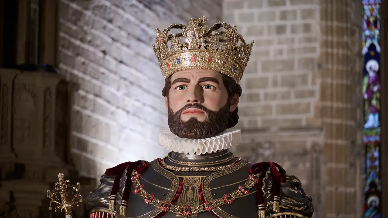 Presentación de los dos gigantes de la Catedral de Pamplona. PABLO LASAOSA