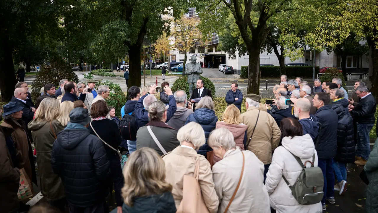 Homenaje a José Joaquín Arazuri en el 25º aniversario de su fallecimiento, organizado por la Sociedad Napardi. PABLO LASAOSA