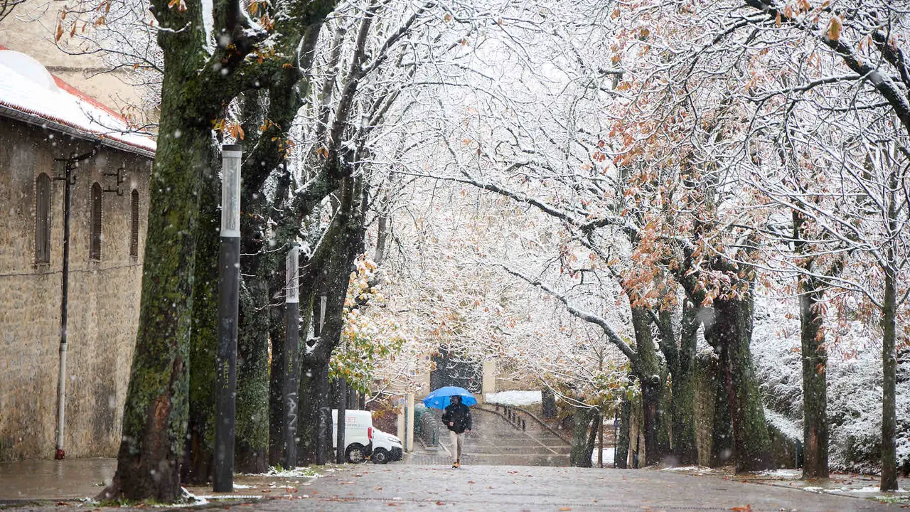 Nieve en Pamplona. IÑIGO ALZUGARAY