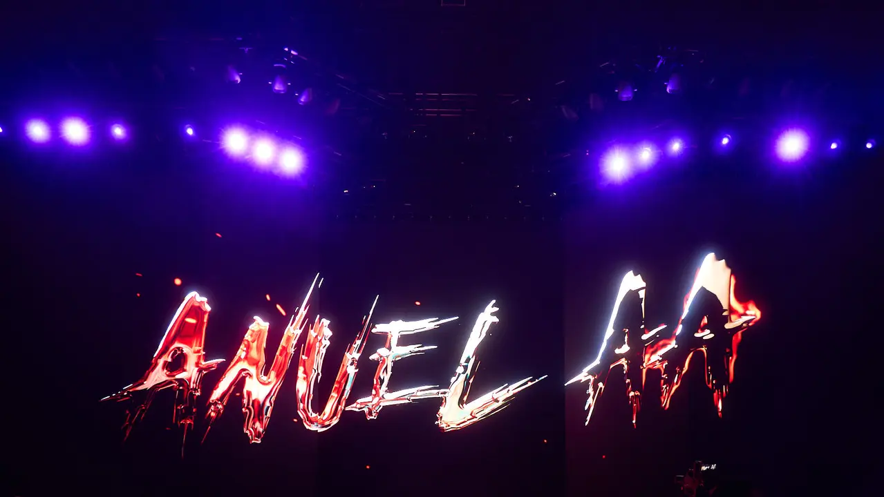 Concierto del cantante y compositor puertorriqueño de reguetón y trap latino Anuel AA en el pabellón Navarra Arena de Pamplona dentro de su gira Europe Tour 2025. IÑIGO ALZUGARAY