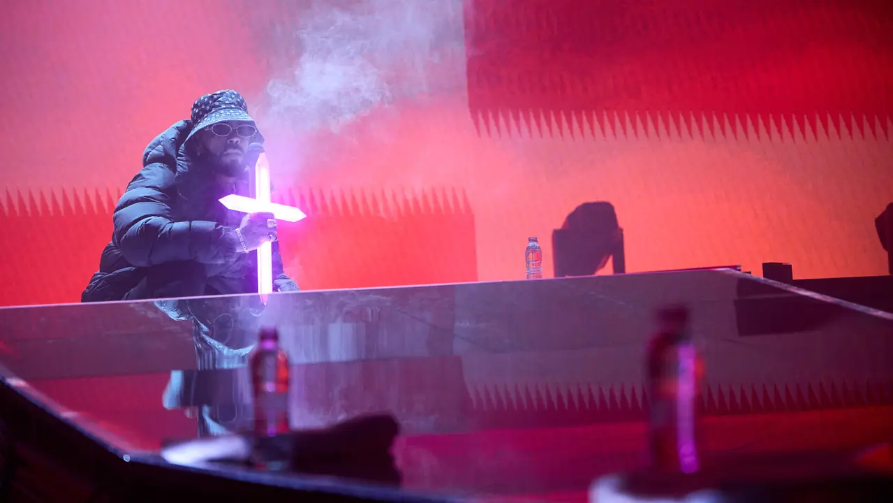 Concierto del cantante y compositor puertorriqueño de reguetón y trap latino Anuel AA en el pabellón Navarra Arena de Pamplona dentro de su gira Europe Tour 2025. IÑIGO ALZUGARAY