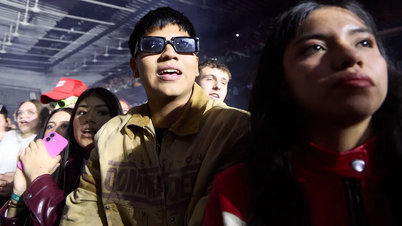 Concierto del cantante y compositor puertorriqueño de reguetón y trap latino Anuel AA en el pabellón Navarra Arena de Pamplona dentro de su gira Europe Tour 2025. IÑIGO ALZUGARAY