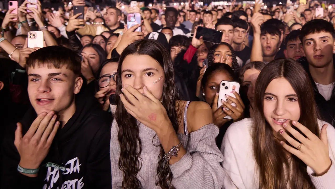Concierto del cantante y compositor puertorriqueño de reguetón y trap latino Anuel AA en el pabellón Navarra Arena de Pamplona dentro de su gira Europe Tour 2025. IÑIGO ALZUGARAY