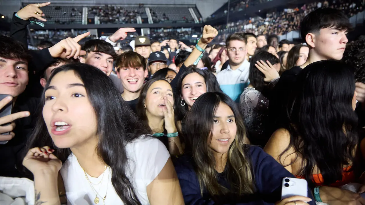 Concierto del cantante y compositor puertorriqueño de reguetón y trap latino Anuel AA en el pabellón Navarra Arena de Pamplona dentro de su gira Europe Tour 2025. IÑIGO ALZUGARAY