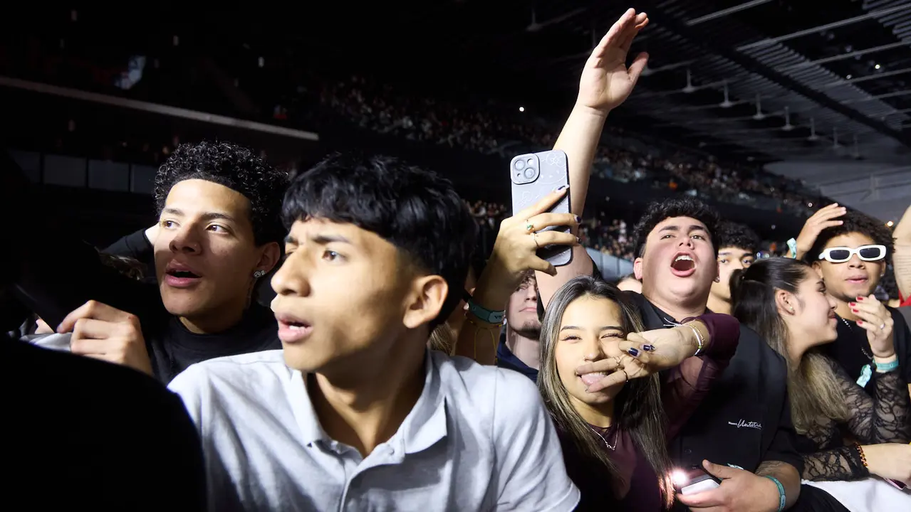 Concierto del cantante y compositor puertorriqueño de reguetón y trap latino Anuel AA en el pabellón Navarra Arena de Pamplona dentro de su gira Europe Tour 2025. IÑIGO ALZUGARAY