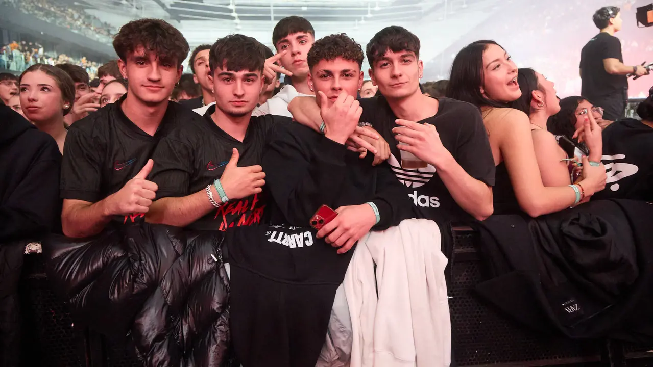 Concierto del cantante y compositor puertorriqueño de reguetón y trap latino Anuel AA en el pabellón Navarra Arena de Pamplona dentro de su gira Europe Tour 2025. IÑIGO ALZUGARAY