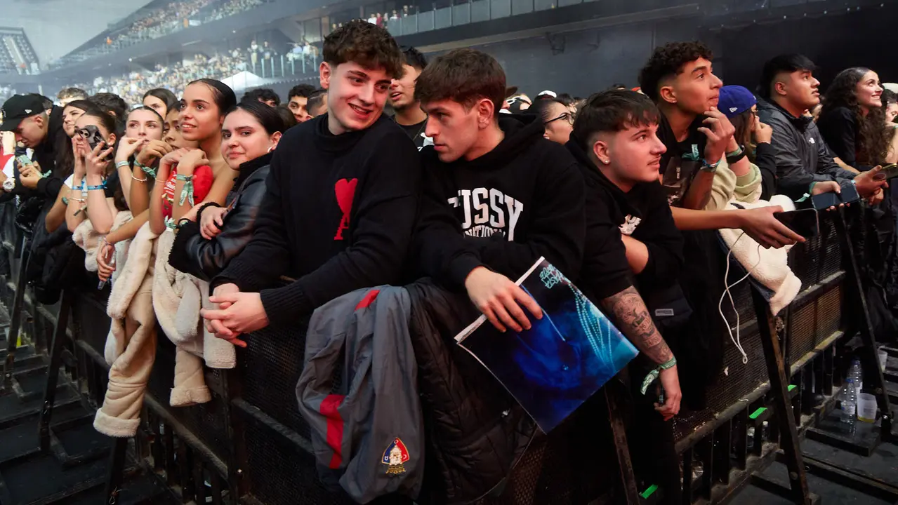 Concierto del cantante y compositor puertorriqueño de reguetón y trap latino Anuel AA en el pabellón Navarra Arena de Pamplona dentro de su gira Europe Tour 2025. IÑIGO ALZUGARAY