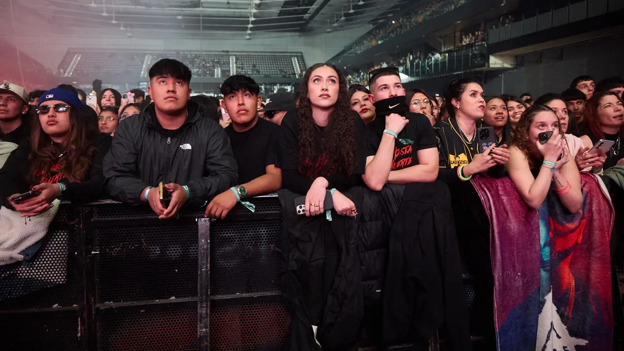 Concierto del cantante y compositor puertorriqueño de reguetón y trap latino Anuel AA en el pabellón Navarra Arena de Pamplona dentro de su gira Europe Tour 2025. IÑIGO ALZUGARAY