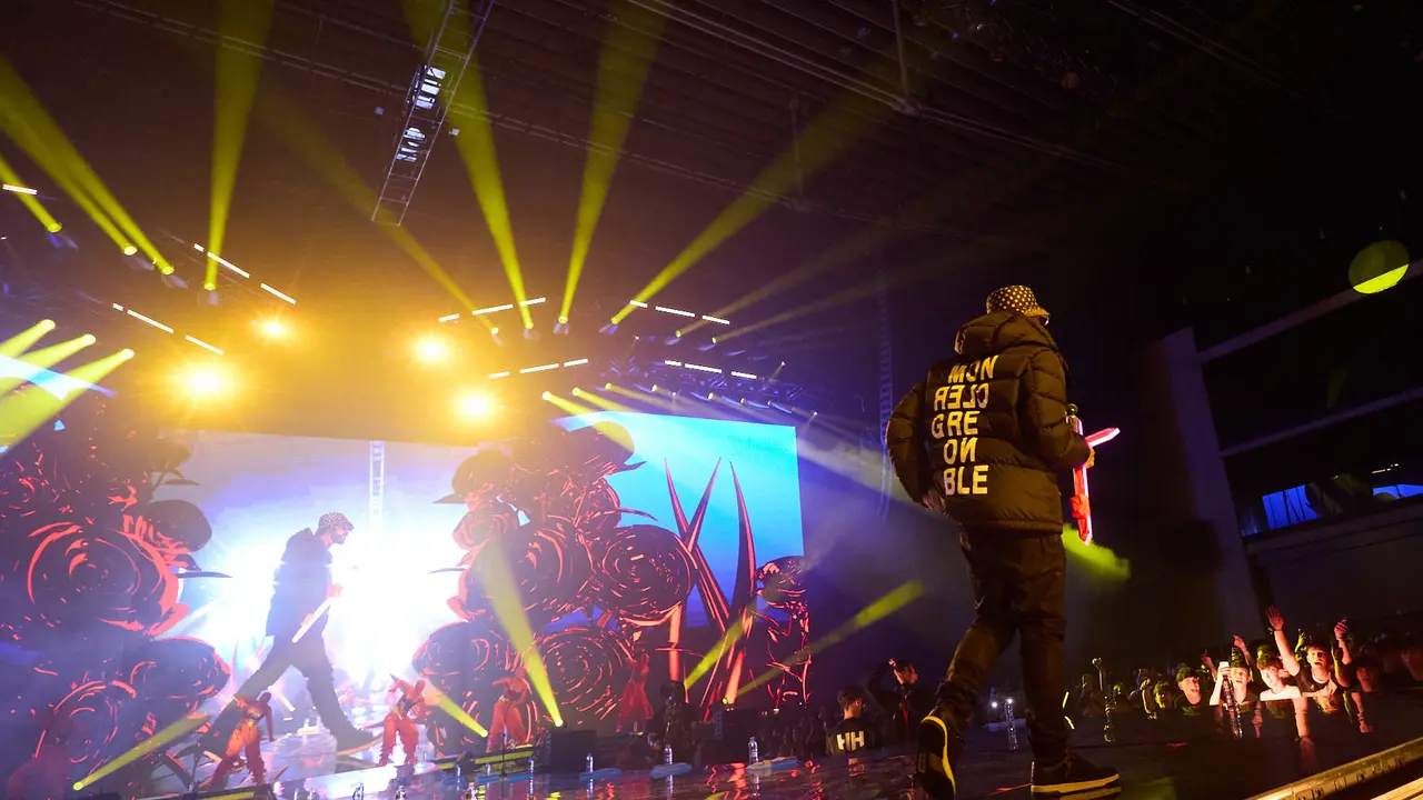 Concierto del cantante y compositor puertorriqueño de reguetón y trap latino Anuel AA en el pabellón Navarra Arena de Pamplona dentro de su gira Europe Tour 2025. IÑIGO ALZUGARAY