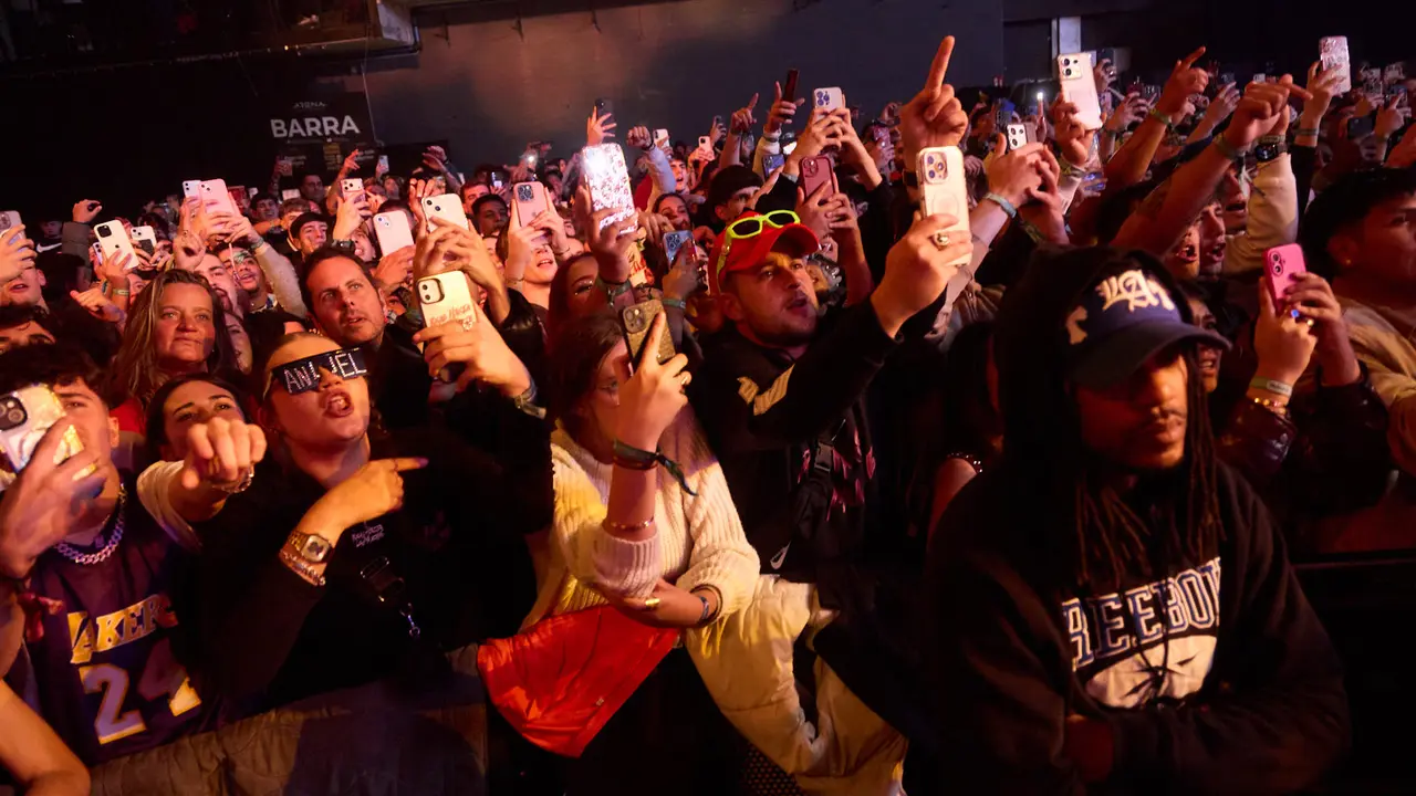 Concierto del cantante y compositor puertorriqueño de reguetón y trap latino Anuel AA en el pabellón Navarra Arena de Pamplona dentro de su gira Europe Tour 2025. IÑIGO ALZUGARAY