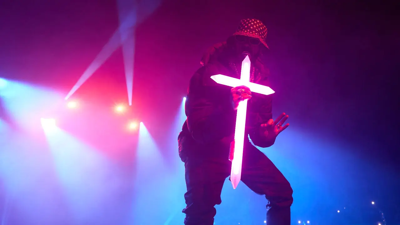 Concierto del cantante y compositor puertorriqueño de reguetón y trap latino Anuel AA en el pabellón Navarra Arena de Pamplona dentro de su gira Europe Tour 2025. IÑIGO ALZUGARAY