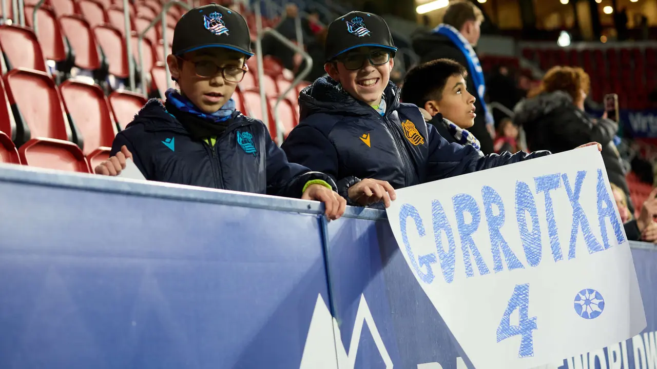 La grada del estadio de El Sadar durante el partido de La Liga EA Sports entre CA Osasuna y Real Sociedad disputado en Pamplona. IÑIGO ALZUGARAY